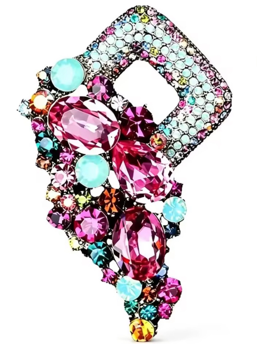 Multicolor Crystal Statement Brooch